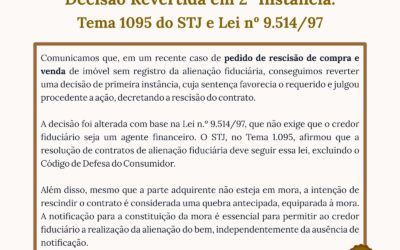 Decisão Revertida na 2ª Instância: Tema 1095 do STJ e a Lei nº 9.514/97